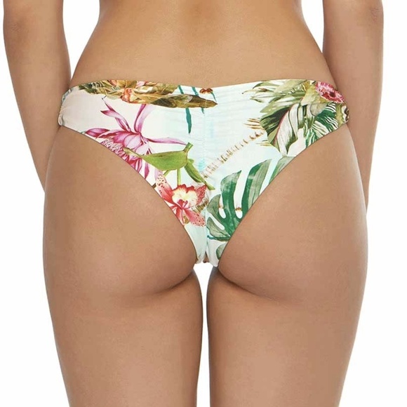 NWT Pilyq Tulum Tropical Floral Reversible Basic Teeny Bikini Bottoms - Picture 2 of 3